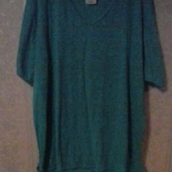 JUST MY SIZE WOMEN'S TURQUOISE SHORT SLEEVE TOP - Picture 4 of 4